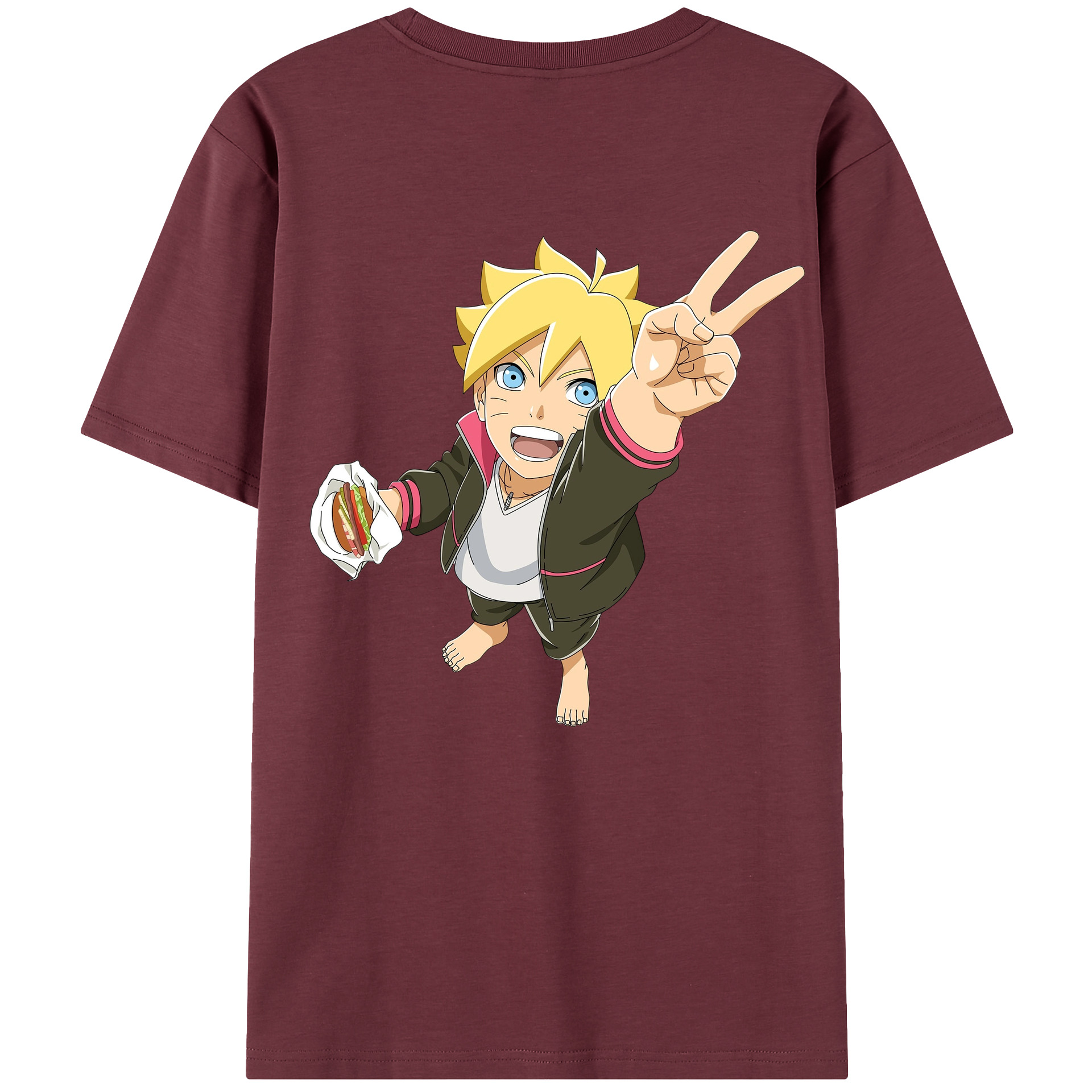 （画像用） NARUTO -ナルト- うずまき ボルト Uzumaki Boruto 綿100％半袖Tシャツ（背面プリント）